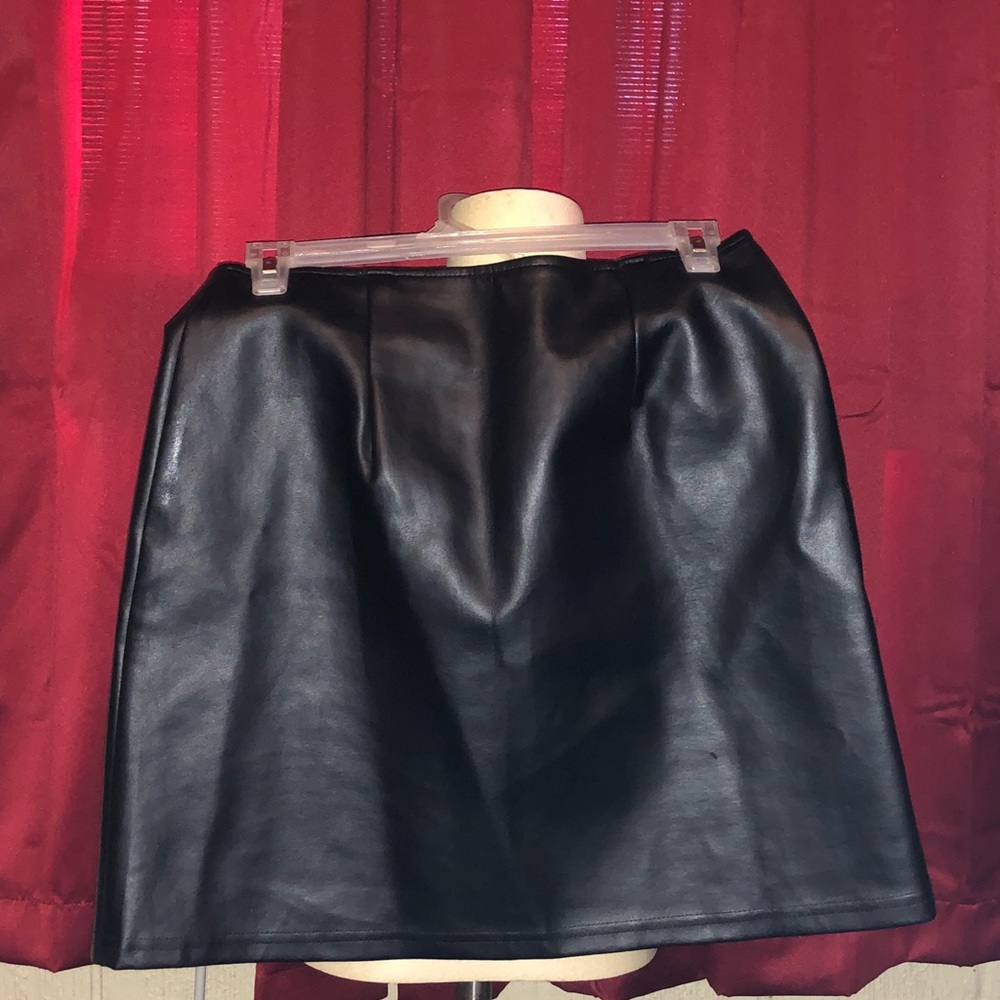 Gothic black patent leather mini skirt